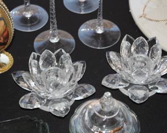 Swarovski flower candle holders