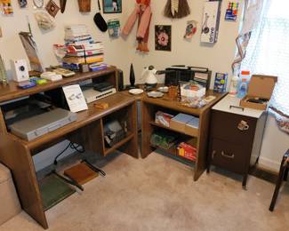 Office supplies and desk