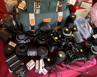 Canon cameras and lenses