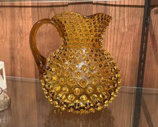 Incredible hobnail pitcher. Stunning.