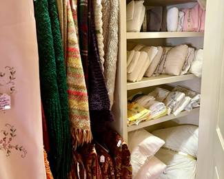 MORE BLANKETS, PILLOWS, AND LINENS.