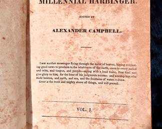 The Millenial Harbinger edited by Alexander Campbell Vol 1, 1830 1st edition RARE!