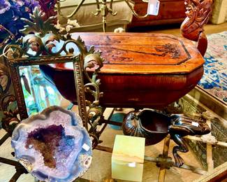 VINTAGE CHINESE WOODEN HANDLE BASKET.