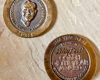 JIM WACKER BOBBY DODD COACH OF THE YEAR AWARD TOKENS.  SCARCE.