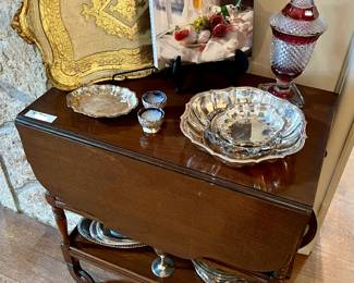 VINTAGE TEACART, FLORENTINE TRAY.