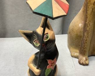 Asian cat sculpture