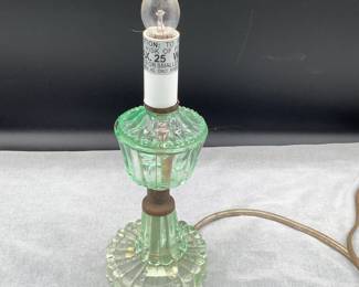 Green glass boudoir lamp