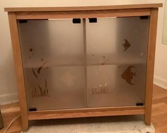 Etched frosted glass stand