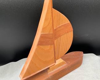 Carved wooden boat