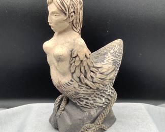 The Raku Harpy art sculpture