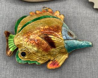 Enameled fish ornament