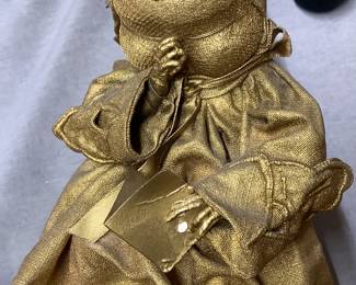 Papier Mache doll painted gold