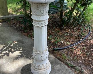 Tall carved plaster plant pedestal
