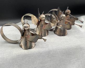 Silver plated angel napkin rings