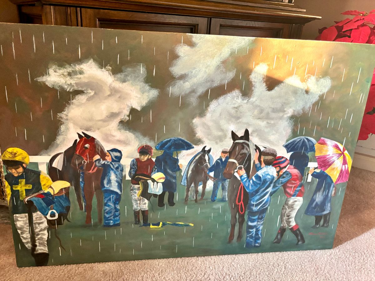 Horse racing painting 