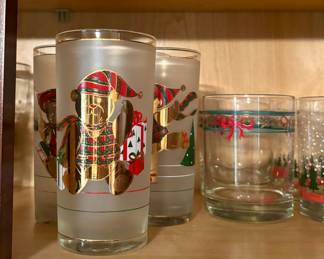Christmas glasses with gold trim