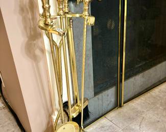 Brass fireplace pokers