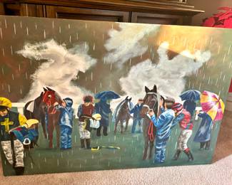 Horse racing painting 