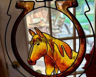 Horse stained glass wind chime