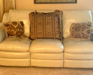 Leather sofa with recliners