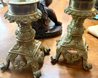 Vintage Baroque Style Brass
Catholic Altar Candleholder