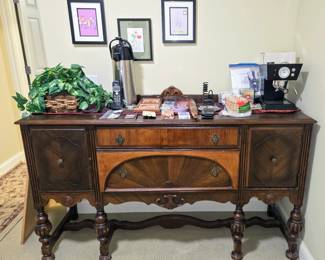Antique Wood Buffet Table