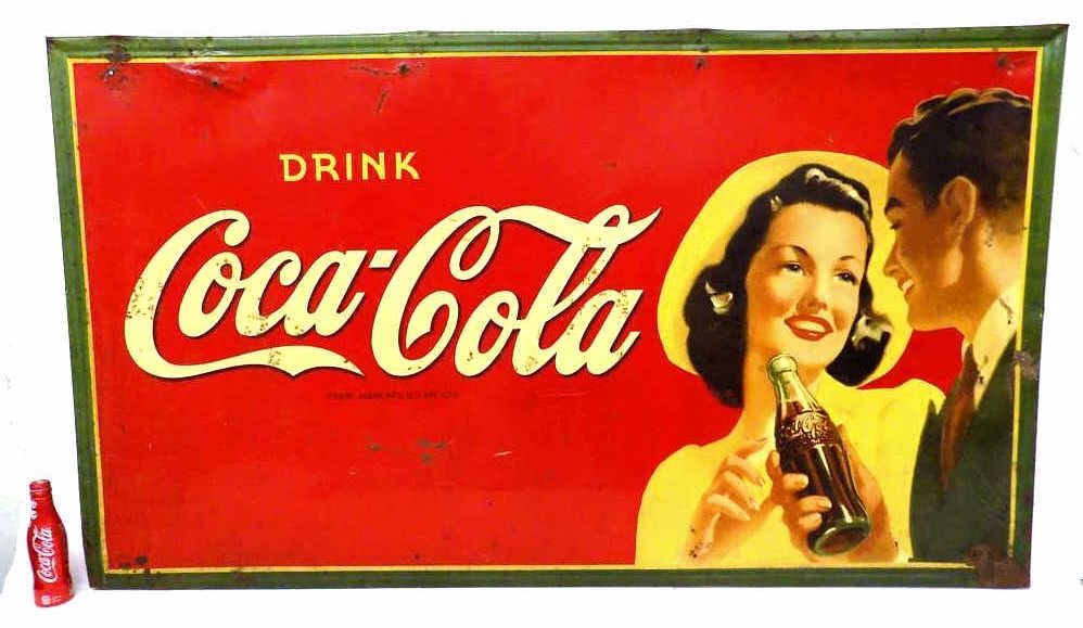 1940'S COCA COLA ADVERTISING SIGN
