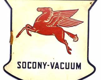 ANTIQUE MOBIL PEGASUS OIL GASOLINE ADVERTISING PUMP SIGN