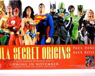 ALEX ROSS SIGNED SUPER HERO ARTWORK BATMAN SUPERMAN GREEN LANTERN FLASH GREEN ARROW HAWKMAN WONDER WOMAN AQUAMAN ATOM BLACK CANARY MUTANT DC MARVEL