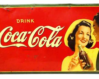 1940'S COCA COLA ADVERTISING SIGN