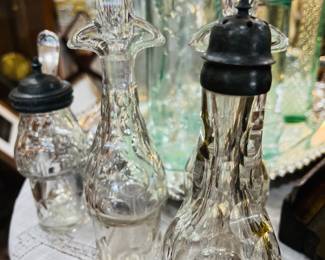 Antique glass bottles