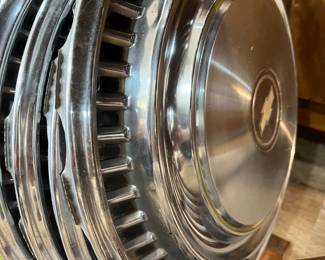 Vintage Chevy hubcaps. Chevrolet.