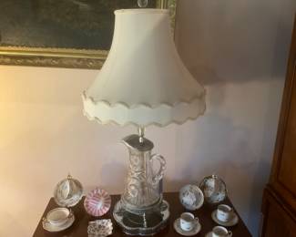 Antique Glass Pitcher Lamp