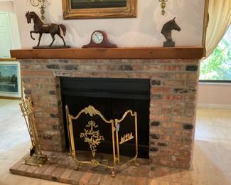 Fireplace Screen and Fireplace Tools
