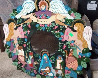 Wooden Door Wreath Christmas