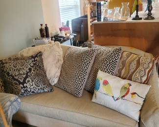 Couch, throw pillows