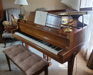 Story & Clark Baby Grand Piano, Piano Lamps, Metronome, Piano Music