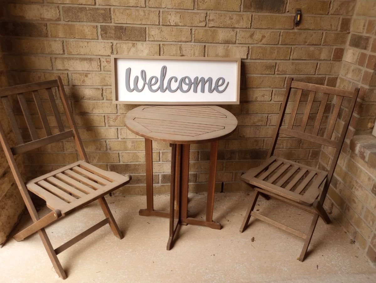 Teak patio bistro set