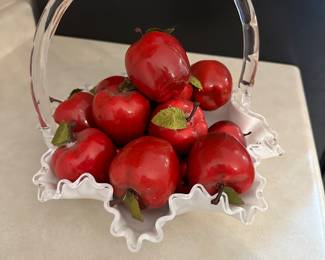 Watercrest basket with glass handle large 12 inch