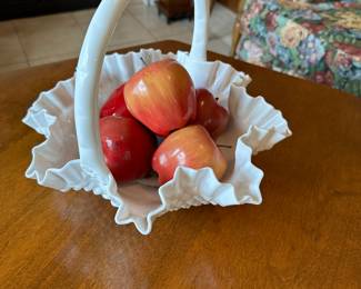Fenton 12 inch Hobnail basket