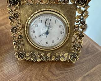 Mid-century metal clock in French style