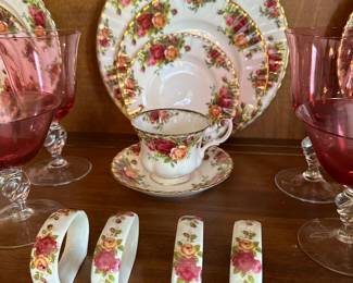 Royal Albert, “Old Country Rose” China8-5pc place setting, made in England, Sold by place setting, Serving pieces sold separately along with odd pieces