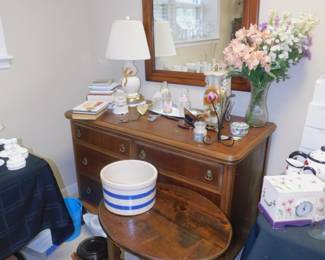 Vintage Mahogany Dresser And Mirror