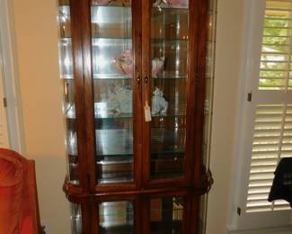 Lighted Mahogany Curio Cabinet
