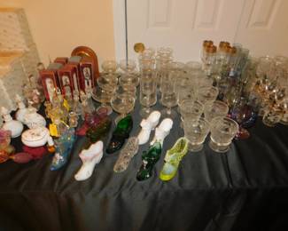 Vintage Glass & Fenton Shoes