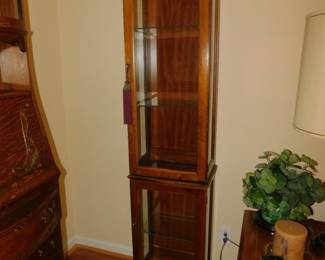 Mahogany Lighted Curio Cabinet