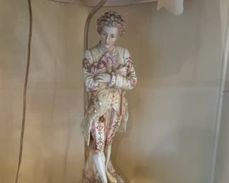 Pair of bisque porcelain lamps