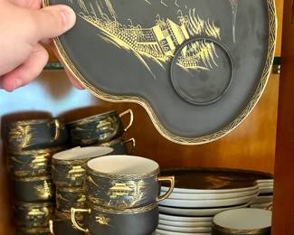 Large Japanese porcelain tea set