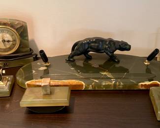 Office items with Brazilian onyx bases
