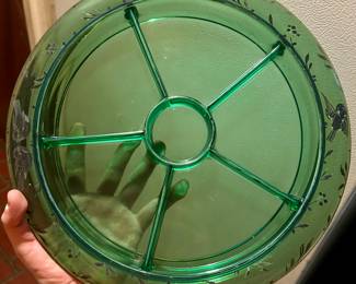 Glass piece with bird motif